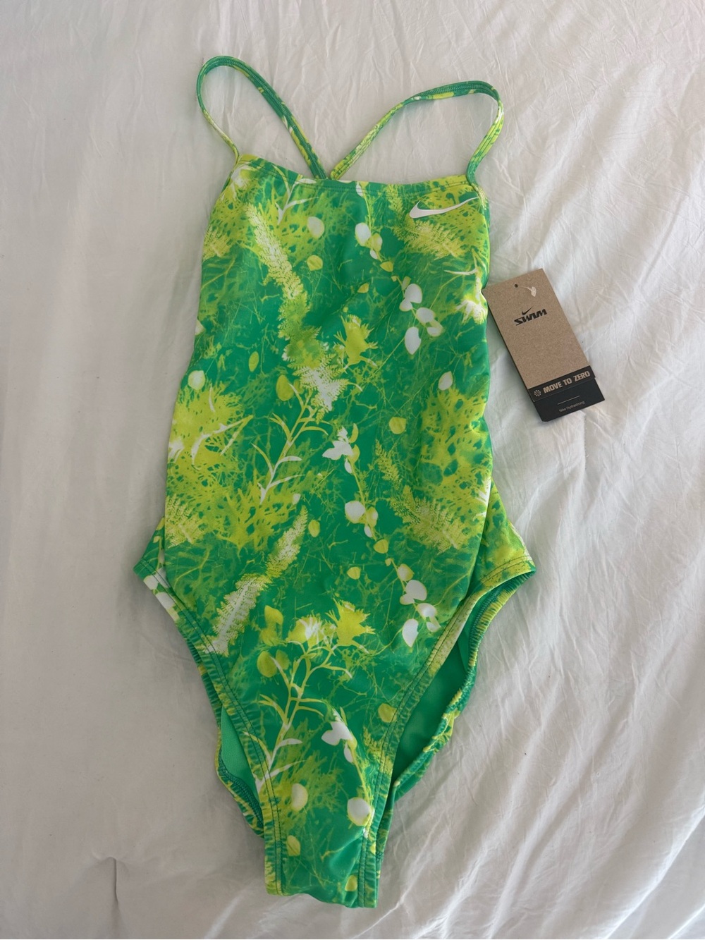 Nike Green Pattern One-Piece Swimsuit